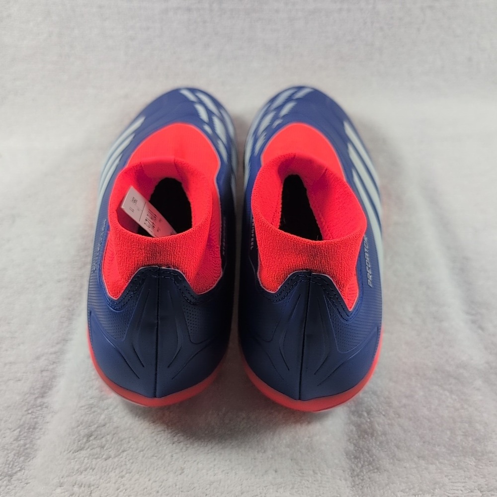 Adidas Predator League Laceless Soccer Cleats Mens 11.5 IF6333 White Blue Orange - Picture 4 of 10